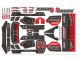 Team Corally - Body Decal Sheet - Punisher 4 - Pre-Cut - Color Red - 1 Pc