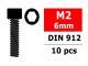 Team Corally - Steel Screws M2 x 6mm - Hex Socket Head - 10 pcs