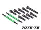 Traxxas Vorspurstangen 7075-T6 Alu grün 144mm mit Kugelpfannen TRX8638G