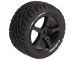 Louise RC 1/8 truggy tires onroad T-Rocket 17mm - Produktansicht Louise RC 1:8 Truggy "T-ROCKET" Komplettrad Profil Speichenfelge schwarz # Soft