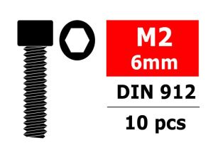 Team Corally - Steel Screws M2 x 6mm - Hex Socket Head - 10 pcs