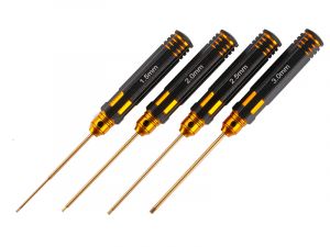 Reckward Tuning RT3100 Produktansicht vom RT Innensechskantschlüssel Set Black Golden Design aus gehärtetem auswechselbarem Werkzeugstahl