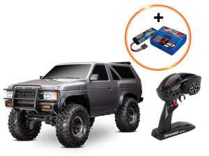 Traxxas TRX-4 Nissan Pathfinder Silber Crawler inkl. 2992GX Power Pack (LiPo + EZ-Peak Ladegerät)