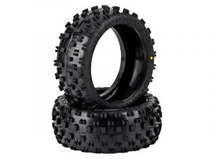 Schumacher 1:8 Stagger Rib - gelb Offroad Reifen (2)