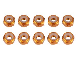 UR1502-G Ultimate RC 3mm Orange-Gold Aluminium Stoppmutter selbstsichernd (10)