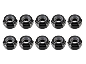UR1502-N Ultimate RC 3mm Schwarz Aluminium Stoppmutter selbstsichernd (10)