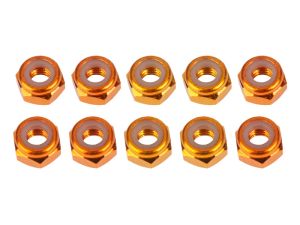 UR1512-G Ultimate RC 4mm Orange-Gold Aluminium Stoppmutter selbstsichernd (10)