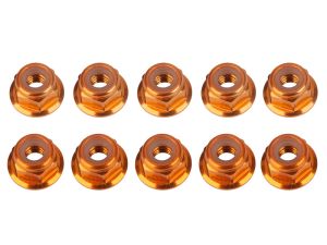 UR1513-G Ultimate RC 4mm Orange-Gold Aluminium Stoppmutter mit Flansch selbstsichernd (10)